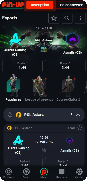 Pin Up - Esports