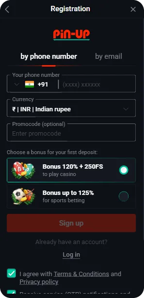 Pinupcasino-apk - Register