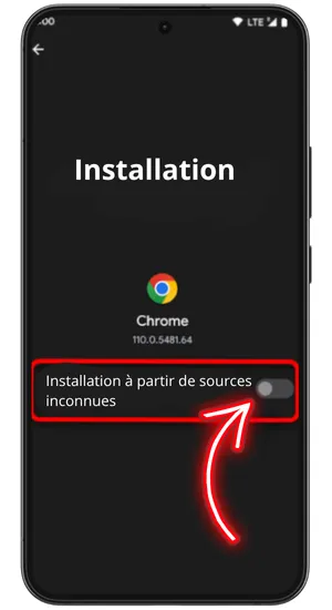 Autoriser l'installation depuis des sources inconnues