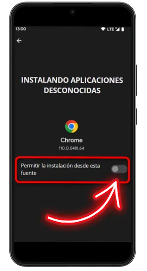 Permitir instalación desde fuentes desconocidas